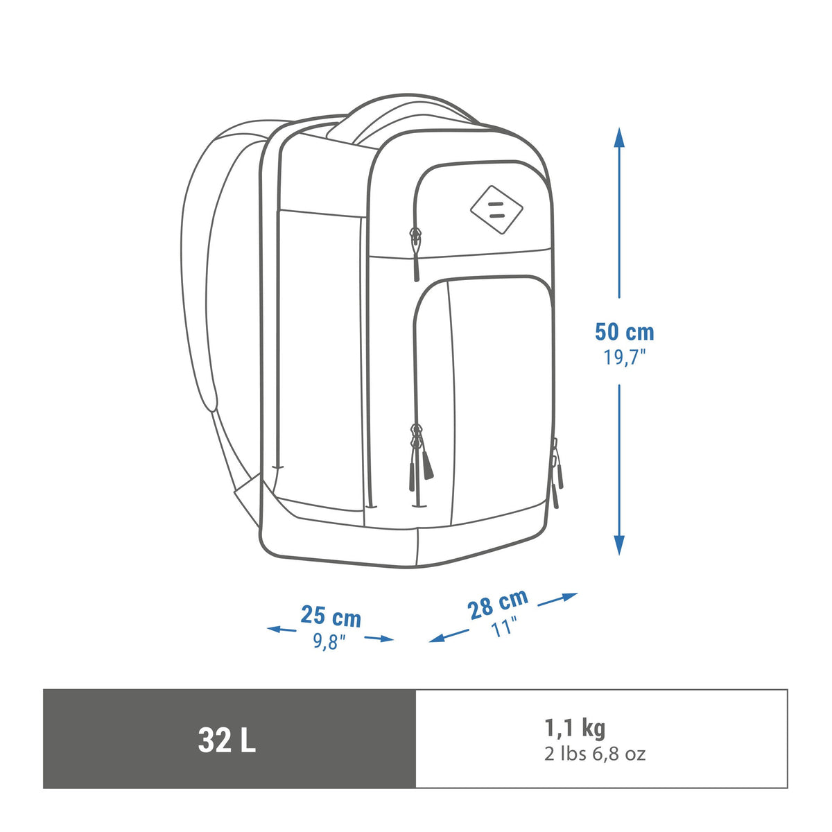 Quechua NH500 Escape 32 L Hiking Backpack