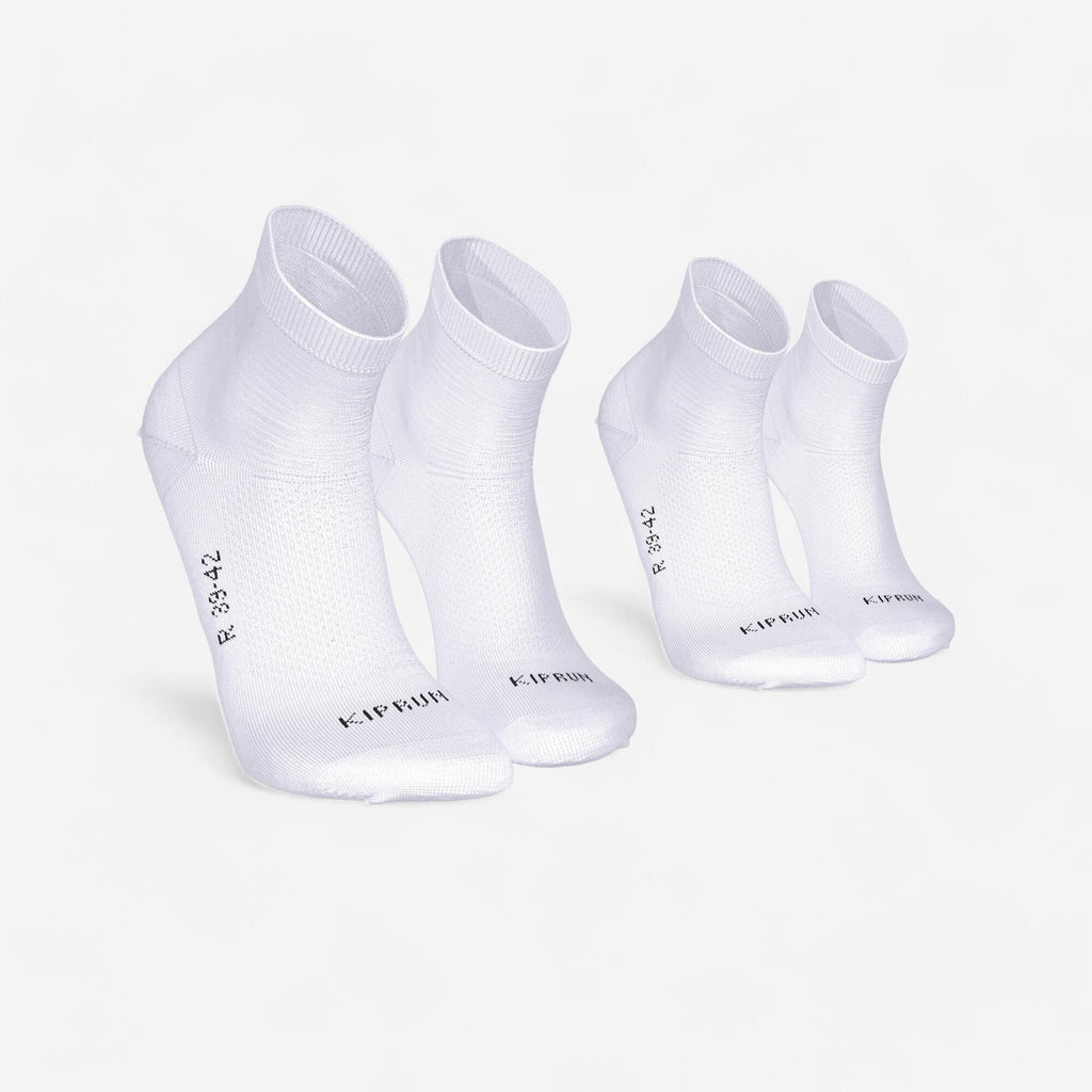 Kiprun Run 500 Thin Breathable Mid Socks 2-Pack