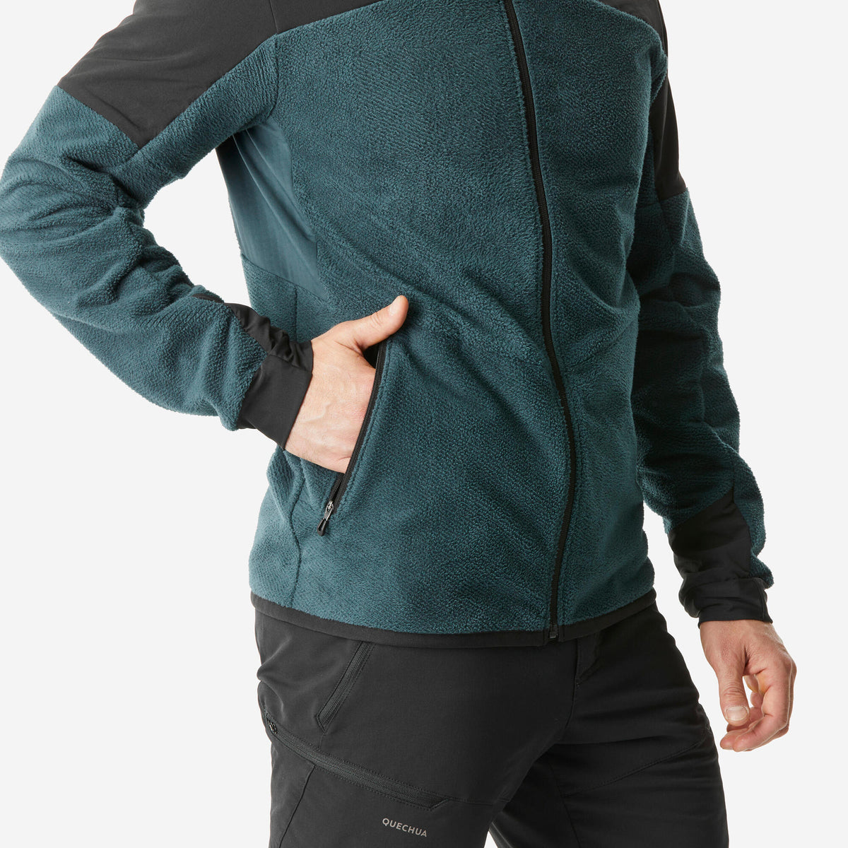 Quechua Men's MH500 Warm Water-Repellent Hiking Fleece Jacket