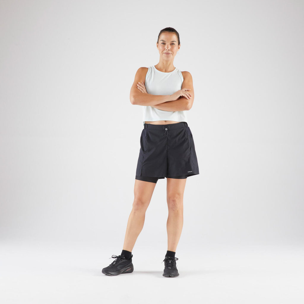Kiprun Women's Run 500 2-in-1 Compression Running Shorts