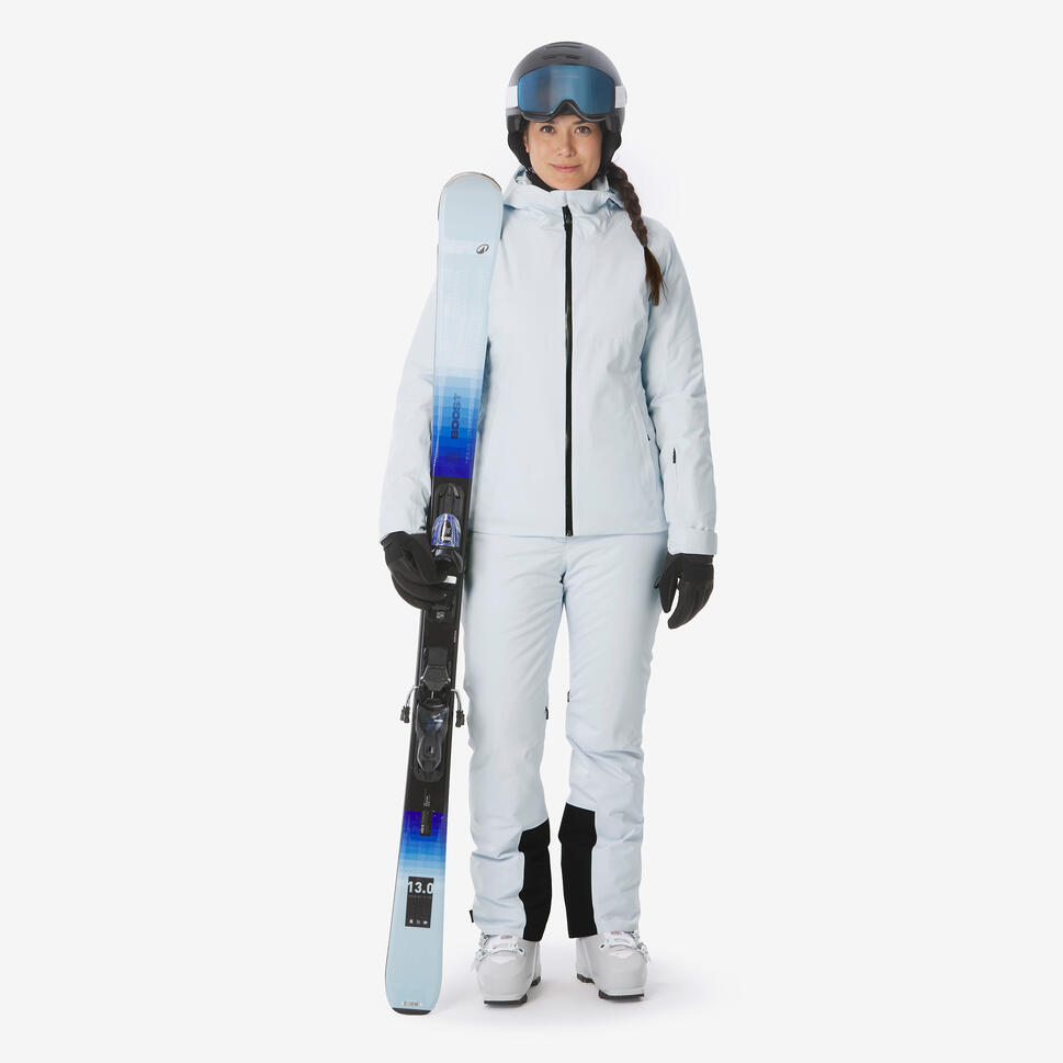 Women's waterproof ski and snowboard jacket 500 - Ice blue