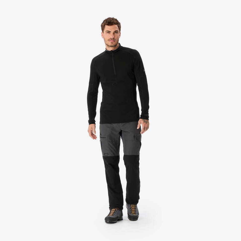 Simond Men's 1/2 Zip  Long-Sleeved Merino Wool Shirt