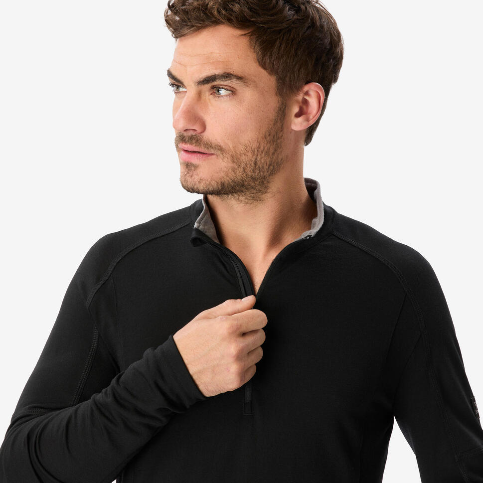 Simond Men's 1/2 Zip  Long-Sleeved Merino Wool Shirt
