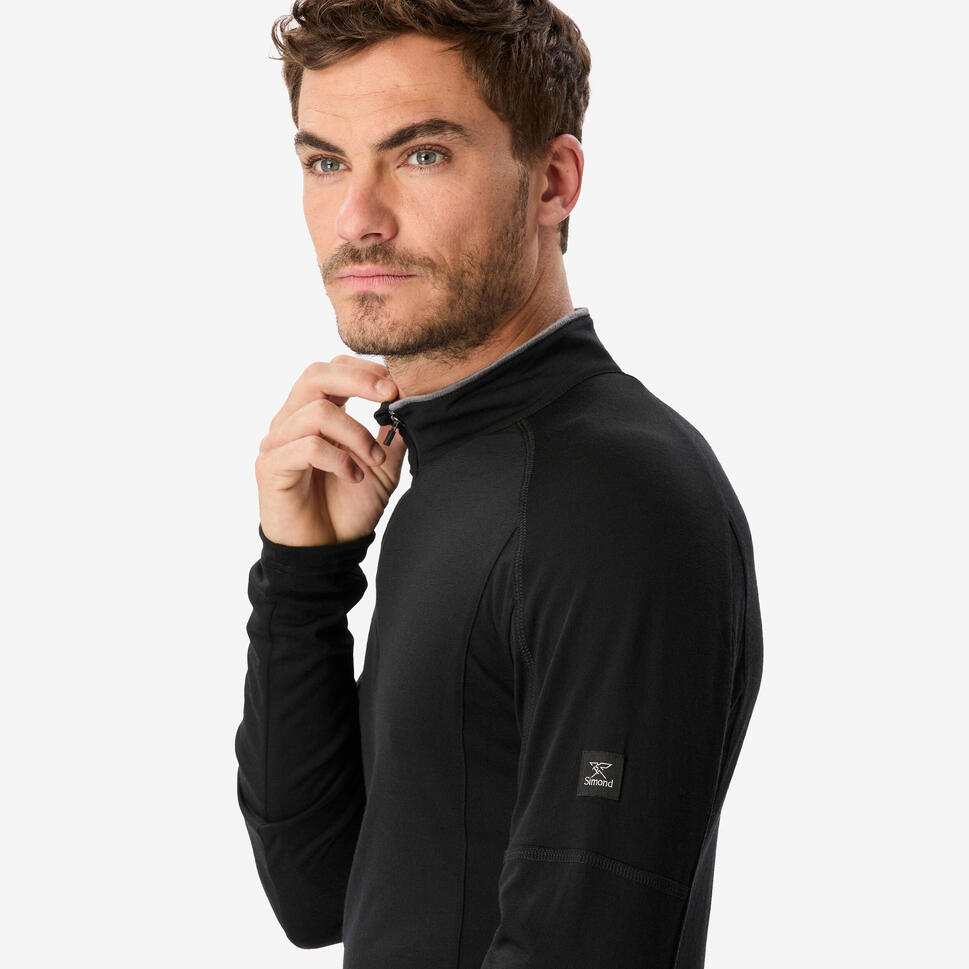 Simond Men's 1/2 Zip  Long-Sleeved Merino Wool Shirt