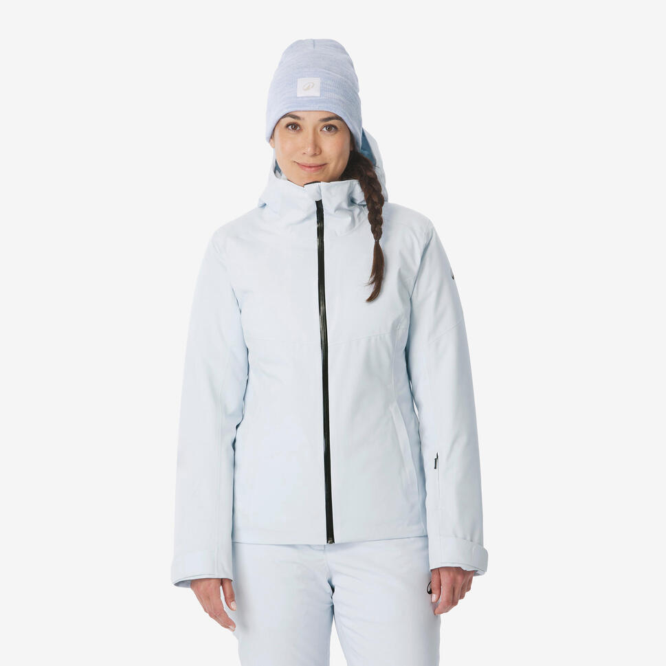 Women's waterproof ski and snowboard jacket 500 - Ice blue