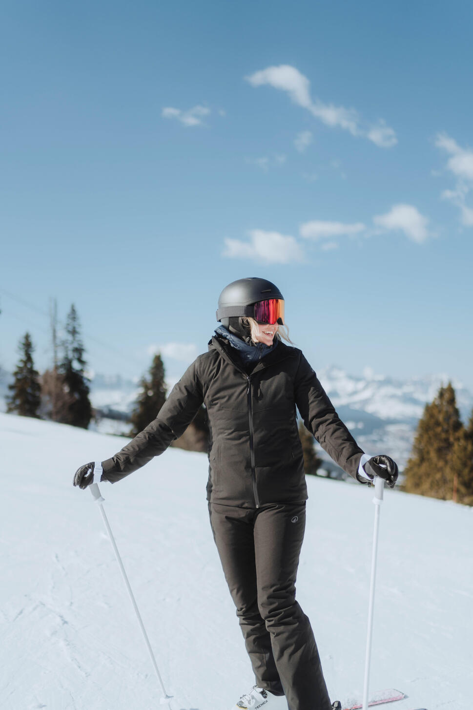 Women's waterproof ski and snowboard jacket 500 - Black
