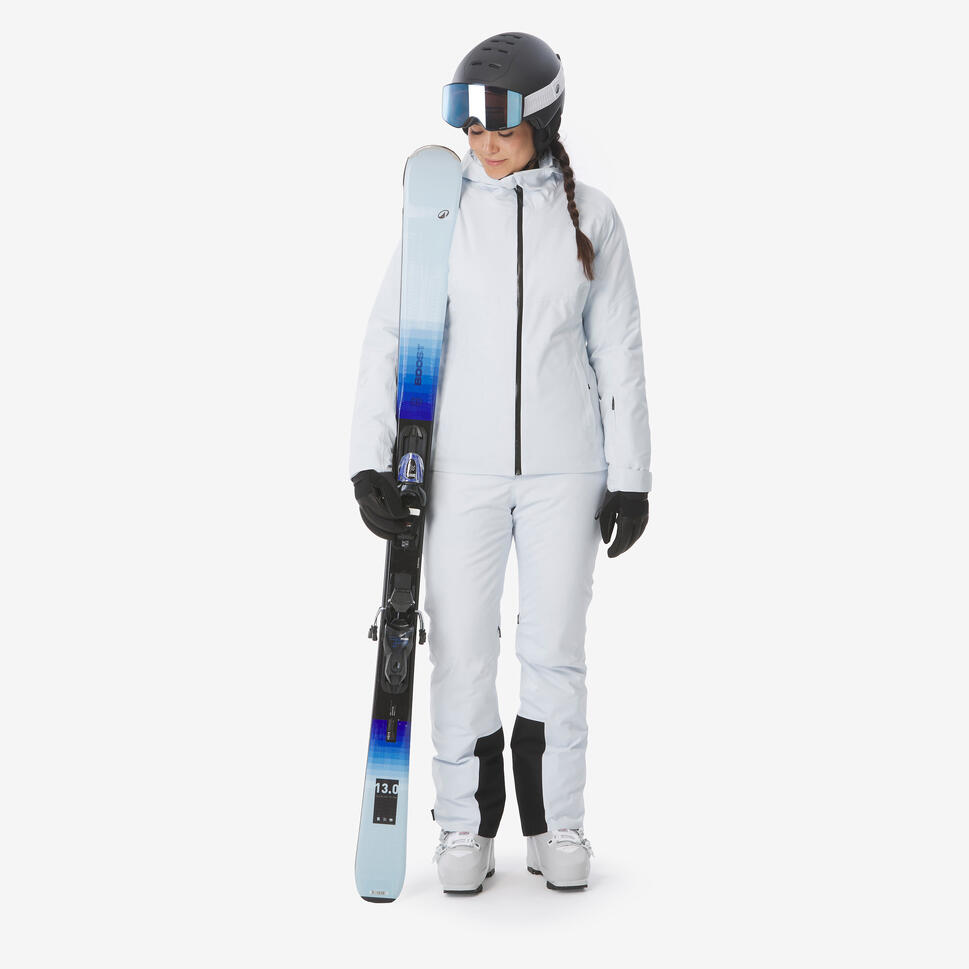 Women's waterproof ski and snowboard jacket 500 - Ice blue