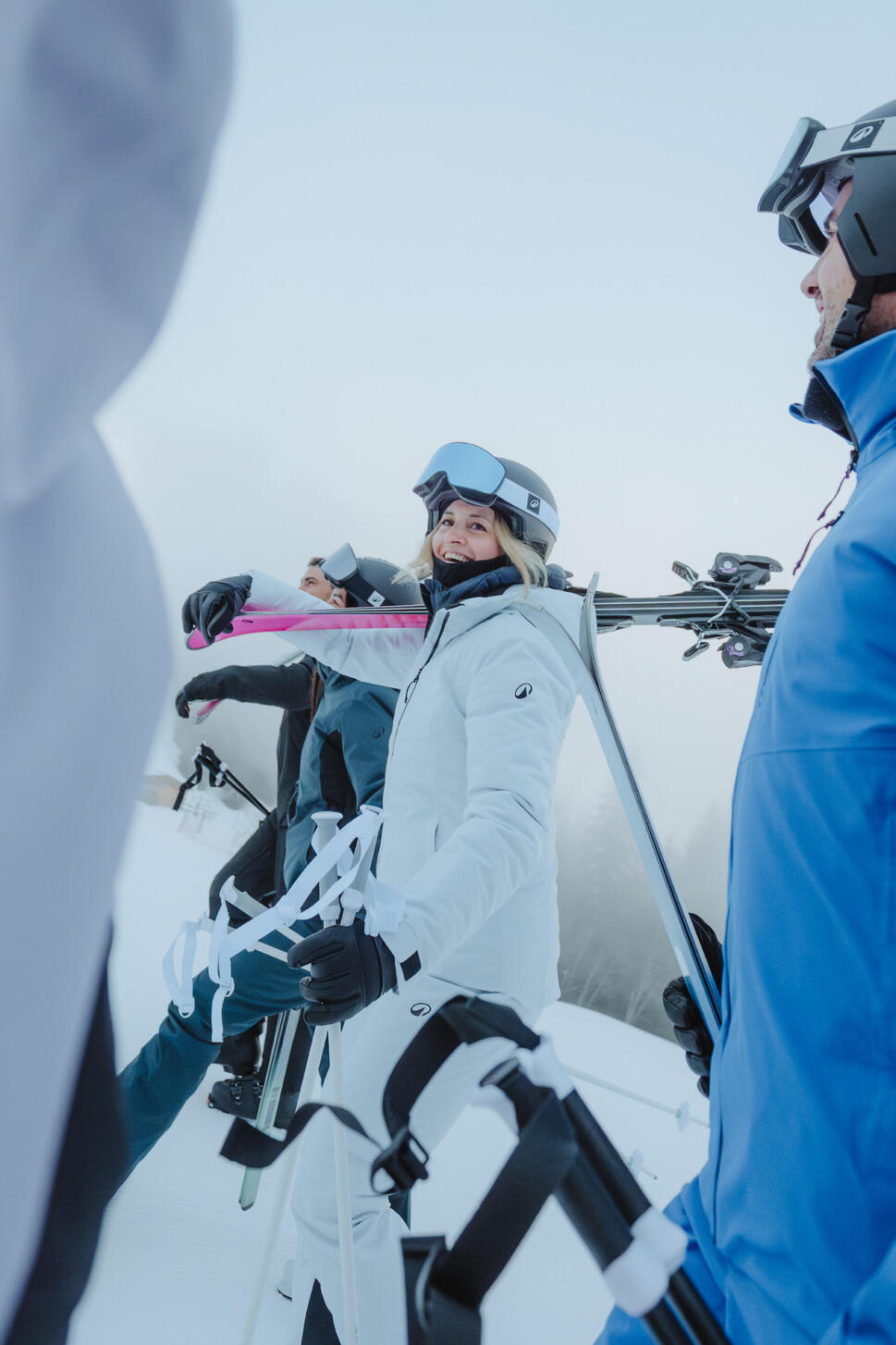 Women's waterproof ski and snowboard jacket 500 - Ice blue