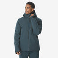 Men's waterproof ski and snowboard jacket, 500 Dark Green